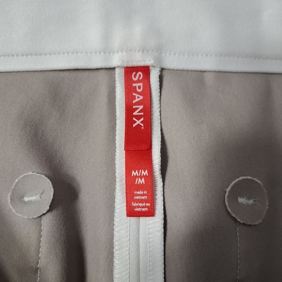 SPANX Women's Slim Straight Pants in Classic White Size M 20372R Grey Linings - Picture 9 of 16